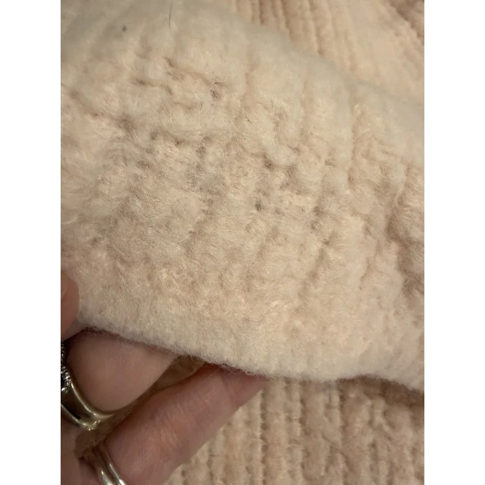Vintage Weave Thermal Blanket Light Pink Satin Bound Edge Acrylic 74